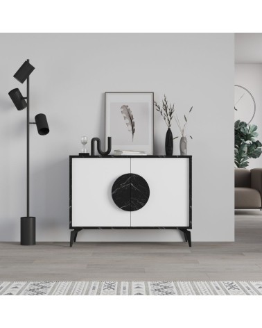 Madia Gora 110 cm struttura colore bendir e ante colore bianco