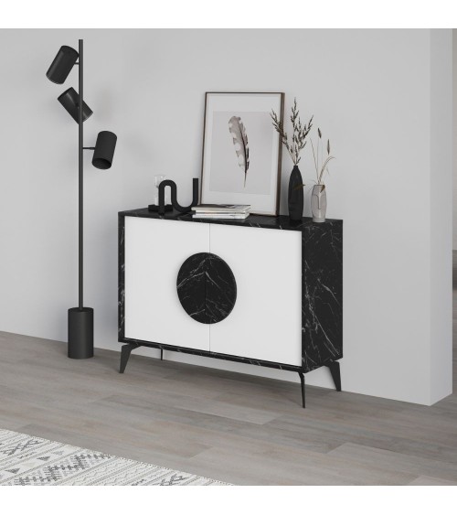 Madia Gora 110 cm struttura colore bendir e ante colore bianco