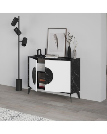 Madia Gora 110 cm struttura colore bendir e ante colore bianco