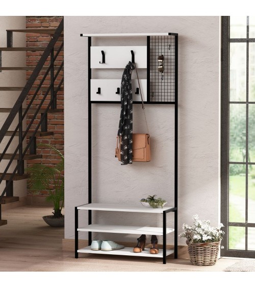 Scaffale ingresso Nomad colore bianco