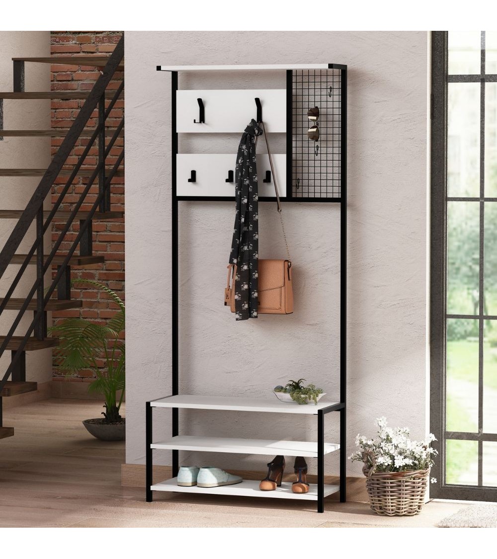 Scaffale ingresso Nomad colore bianco