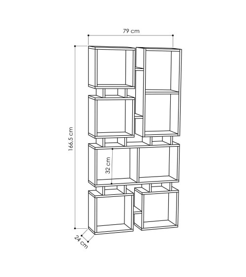 Libreria bifacciale Rail bianco 79x166,5