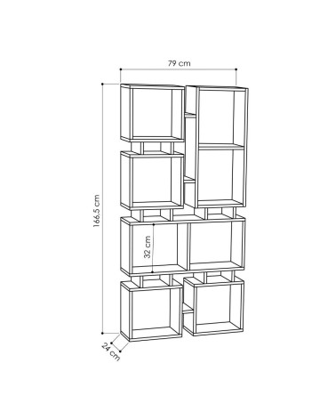 Libreria bifacciale Rail bianco 79x166,5