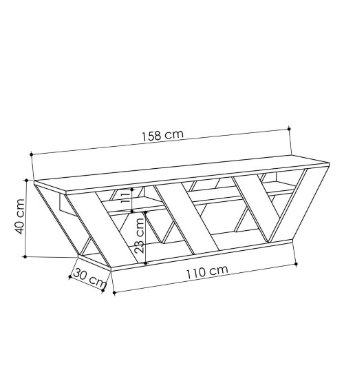 Porta tv Ralla colore antracite 158x30x40h