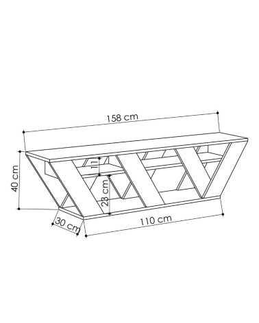 Porta tv Ralla colore antracite 158x30x40h