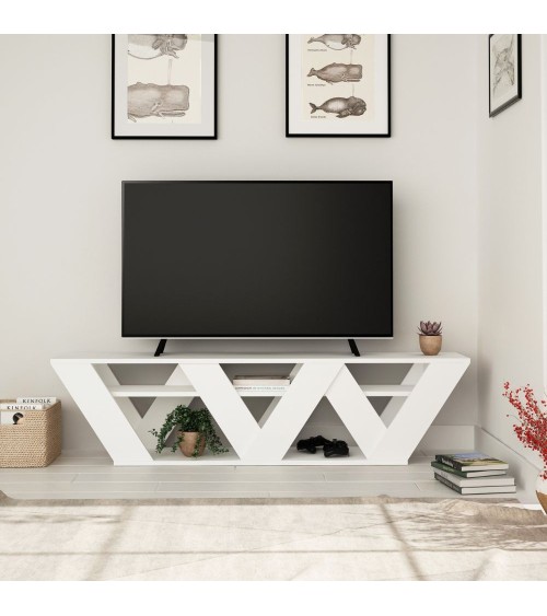 Porta tv Ralla colore bianco 158x30x40h