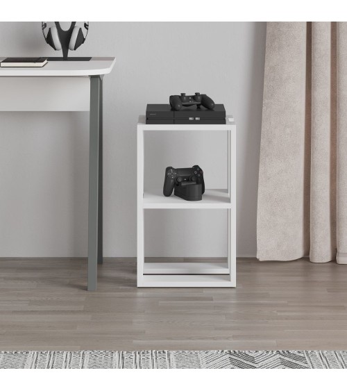Tavolino comodino Lonie colore bianco