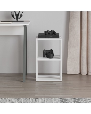Tavolino comodino Lonie colore bianco