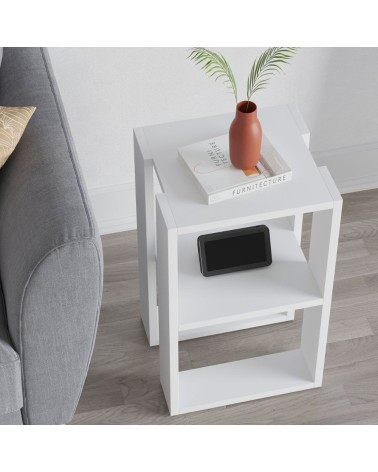 Tavolino comodino Lonie colore bianco