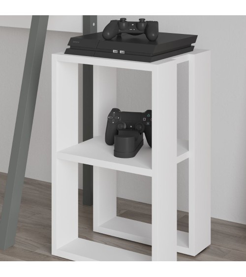 Tavolino comodino Lonie colore bianco