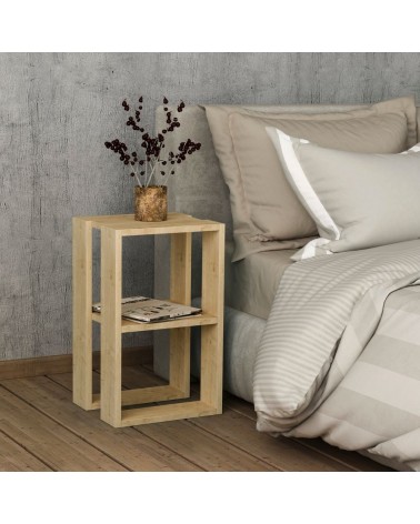 Tavolino comodino Lonie colore rovere