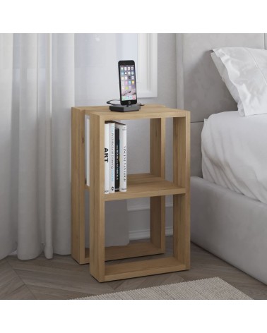 Tavolino comodino Lonie colore rovere