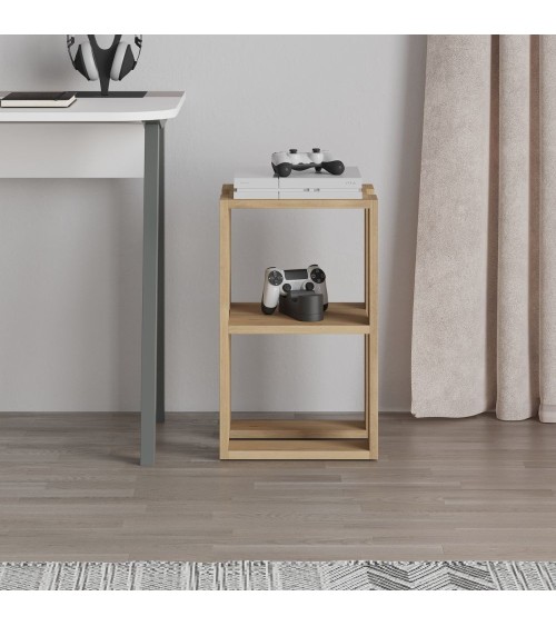 Tavolino comodino Lonie colore rovere
