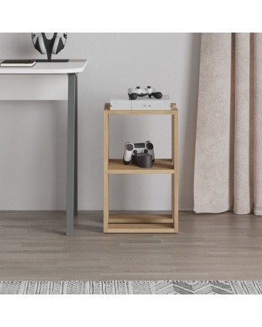Tavolino comodino Lonie colore rovere