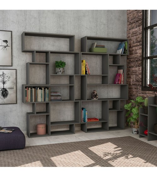 Libreria orizzontale Karmato bifacciale antracite