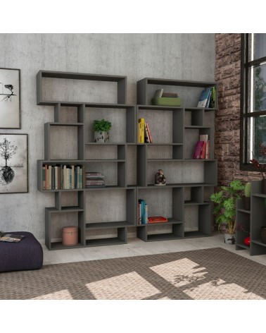 Libreria orizzontale Karmato bifacciale antracite