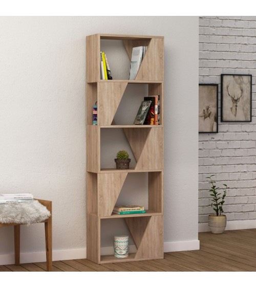 Libreria Frame colore rovere con 5 ripiani