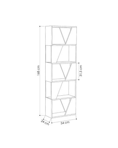 Libreria Frame colore rovere con 5 ripiani
