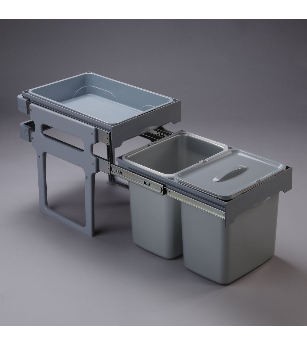 Pattumiera Tank 40 con vassoio estraibile in plastica 2x16 LT