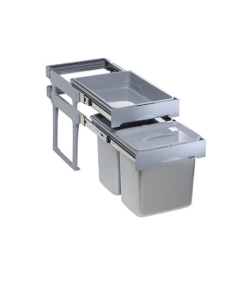 Pattumiera Tank 40 con vassoio estraibile in plastica 2x16 LT
