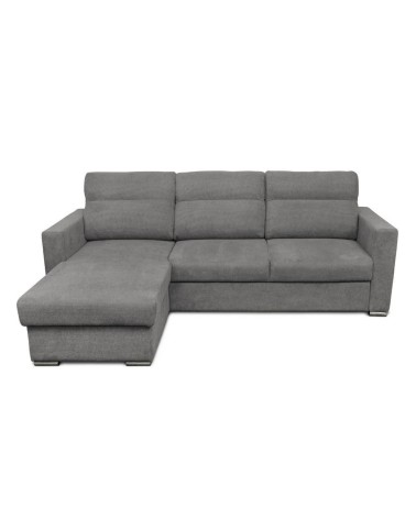 Divano angolare Kendall con penisola reversibile letto estraibile grigio Barrel 90