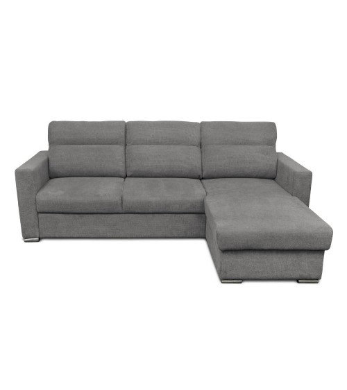 Divano angolare Kendall con penisola reversibile letto estraibile grigio Barrel 90