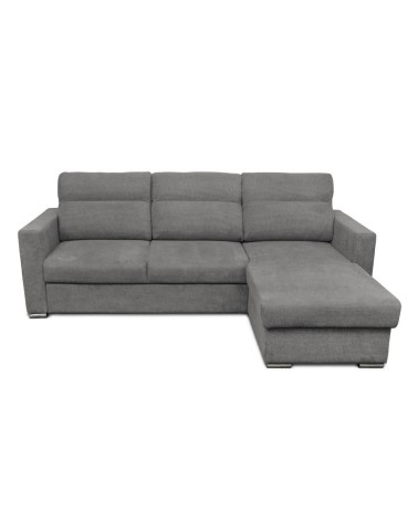 Divano angolare Kendall con penisola reversibile letto estraibile grigio Barrel 90