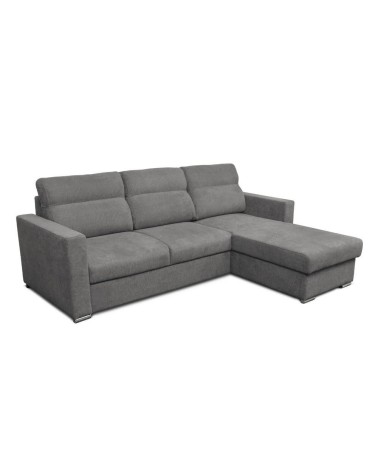 Divano angolare Kendall con penisola reversibile letto estraibile grigio Barrel 90