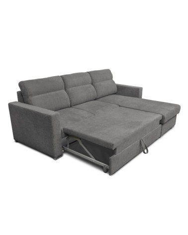 Divano angolare Kendall con penisola reversibile letto estraibile grigio Barrel 90