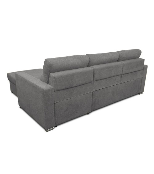 Divano angolare Kendall con penisola reversibile letto estraibile grigio Barrel 90