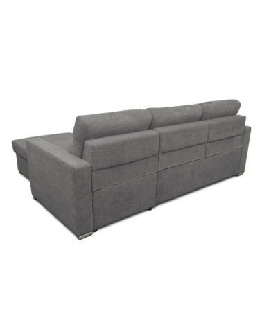 Divano angolare Kendall con penisola reversibile letto estraibile grigio Barrel 90