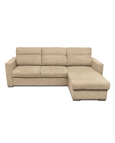 Divano angolare Kendall con penisola reversibile letto estraibile cappuccino Barrel 09