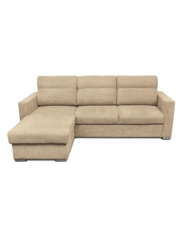 Divano angolare Kendall con penisola reversibile letto estraibile cappuccino Barrel 09