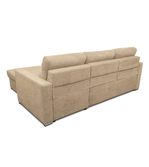 Divano angolare Kendall con penisola reversibile letto estraibile cappuccino Barrel 09