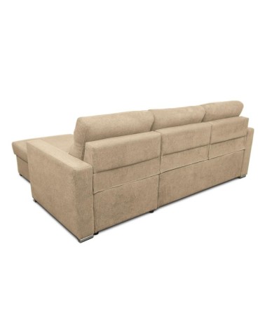 Divano angolare Kendall con penisola reversibile letto estraibile cappuccino Barrel 09