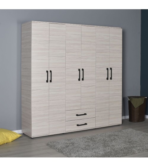 Armadio GRD4262023 rovere 6 ante e 2 cassetti