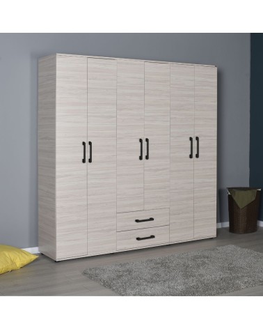Armadio GRD4262023 rovere 6 ante e 2 cassetti
