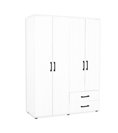 Armadio GRD4422023 bianco 4 ante e 2 cassetti