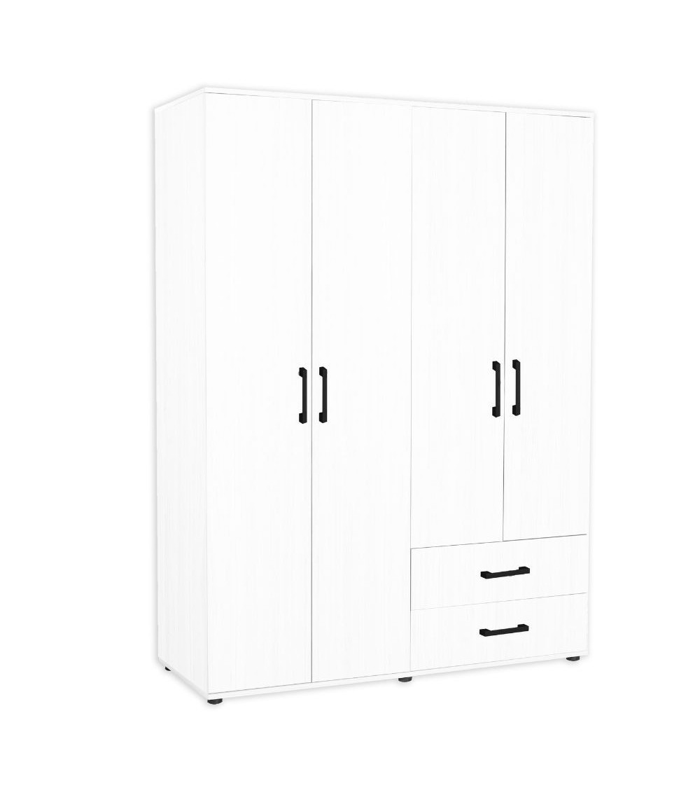 Armadio GRD4422023 bianco 4 ante e 2 cassetti