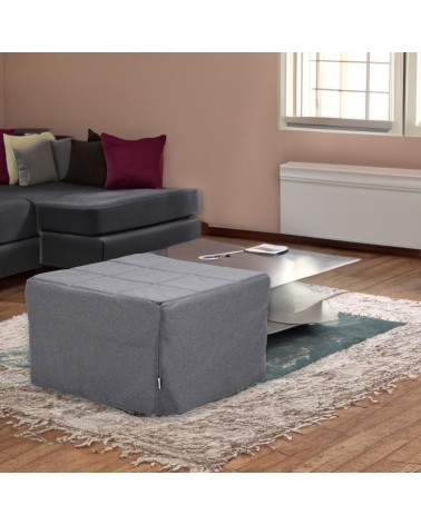 Pouf letto singolo pieghevole Vega tessuto colore grigio