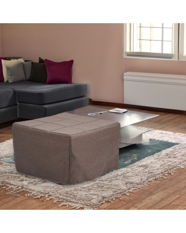Pouf letto singolo pieghevole Vega tessuto colore tortora