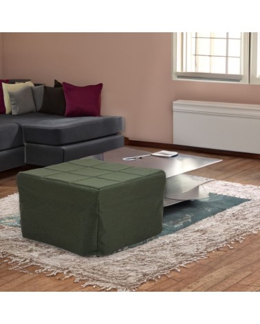 Pouf letto singolo pieghevole Vega tessuto colore verde scuro