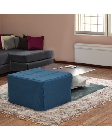 Pouf letto singolo pieghevole Vega tessuto colore blu