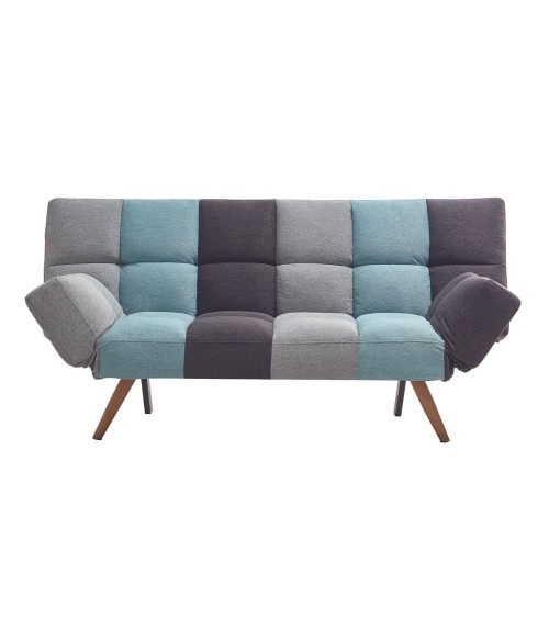 Divano letto Dube con braccioli pieghevoli in tessuto patchwork