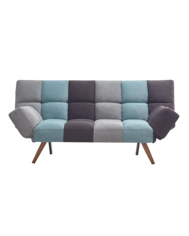 Divano letto Dube con braccioli pieghevoli in tessuto patchwork