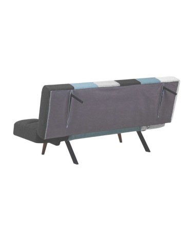 Divano letto Dube con braccioli pieghevoli in tessuto patchwork