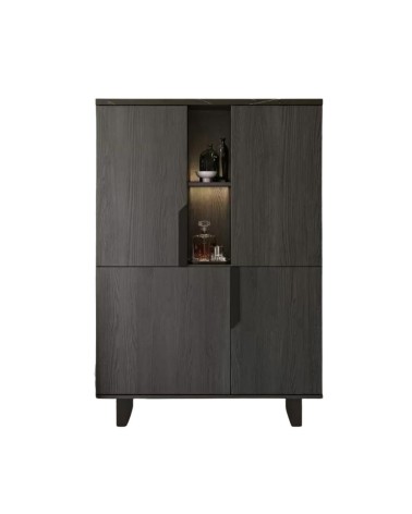 Vetrina credenza Zaira 2 ante palissandro nero 110x49x159h
