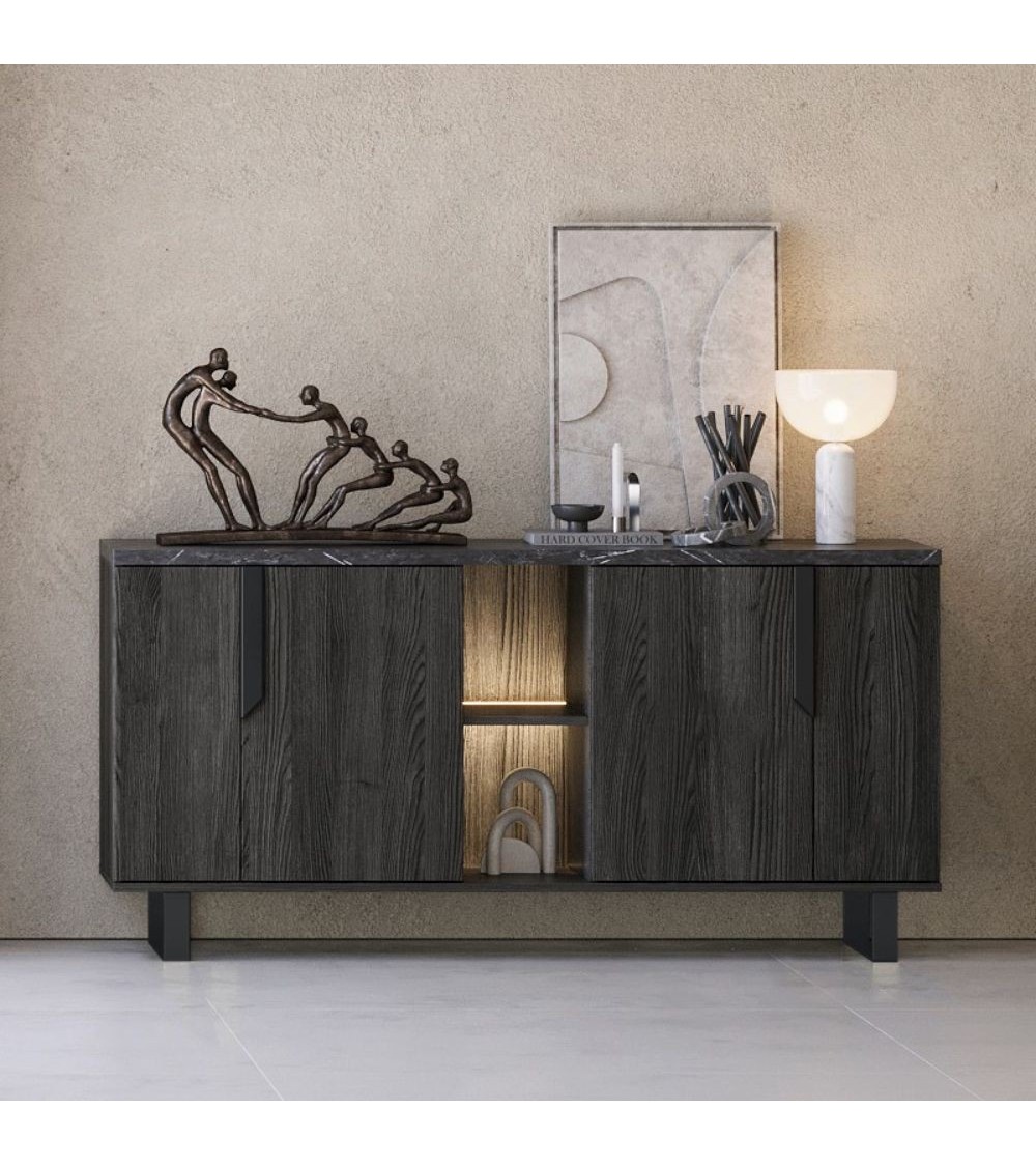 Madia Zaira 4 ante colore palissandro nero Zaira 165x49x83h