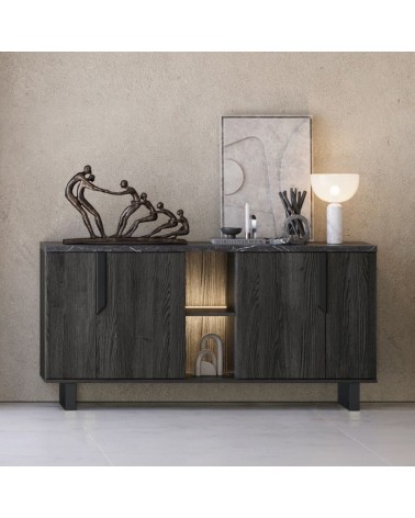 Madia Zaira 4 ante colore palissandro nero Zaira 165x49x83h