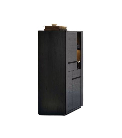Vetrina credenza Alce 2 ante nero con particolari oro